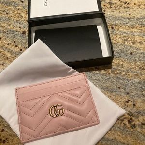 Matelasse GG Marmont card holder pink